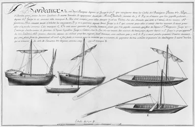 Kleine Boote, Bordeaux, Illustration aus 